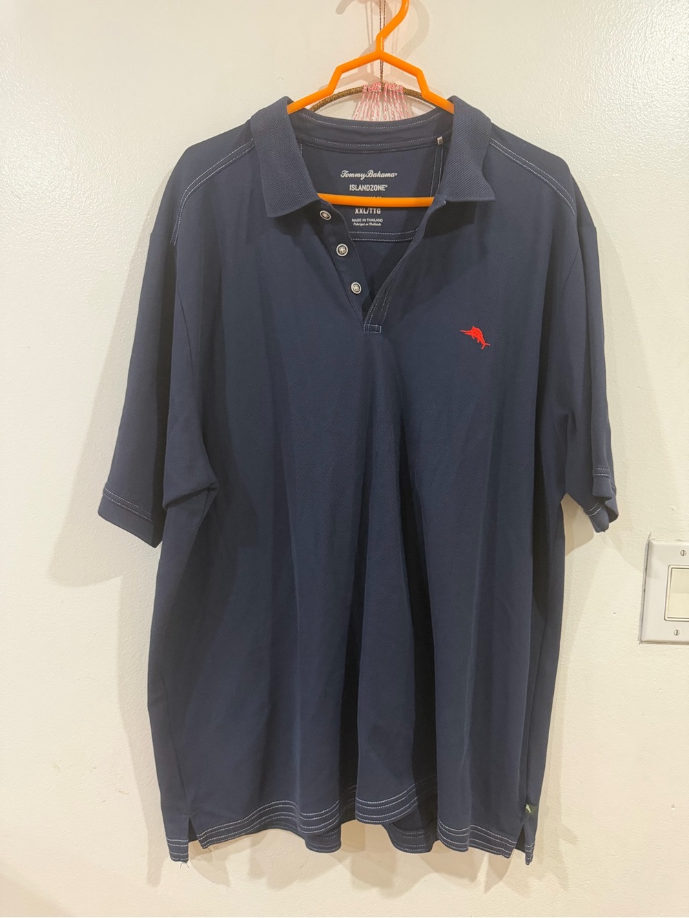 Tommy Bahama Navy Polo with Red Embroidered Marlin